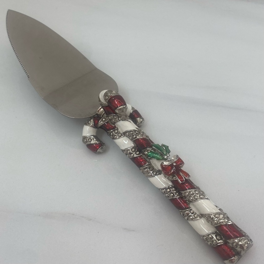 2 Saints Cake Knife Server Slicer - Christmas Candy Canes